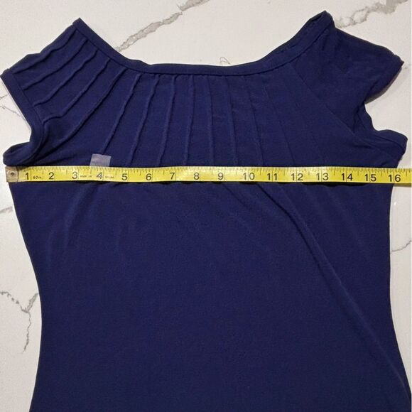 The Limited | Navy Blue Women’s Stretch Polyester Pleated Sleeveless Blouse XS - Picture 12 of 13